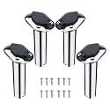 NovelBee 4pcs 15° Stainless Flush Mount Boat Fishing Rod Holders with Cap