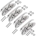 NovelBee 4pcs Boat Cleats 6 Inch,Stainless Folding Dock Cleat with Screws
