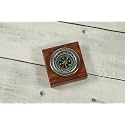 Nautical Sundial Compass Premium Hiking Compass Brass Pocket Compass (2.2 Inch Stainless Steel Directional Magnetic Compass with Wood Box)