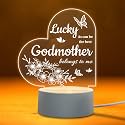 Novelty Godmother Gifts from Godchild, Godmothers are a Blessing Thank You for Being Mine Engraved Night Lights for Mother’s Day, Acrylic USB Night Lamps with Base for God Mom