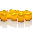 Novelty Place Flameless Flickering Votive Candles, 12 Pack Battery Operated LED Tea Lights, Fake Electric Candles for Wedding, Table, Halloween & Christmas Decorations