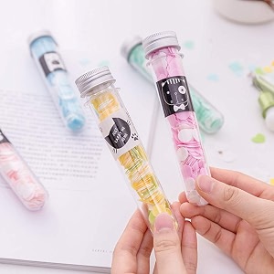 novelty tube shaped candy bottles with paper soap assorted colours set of 2