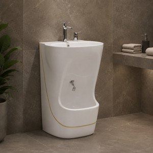 novera global wudu basin for ablution  foot wash sink with all accessories  5 years warranty mg-wb-001 pedestal basin golden trim accent