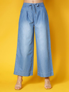 NOVIO Flared Women Blue Trousers