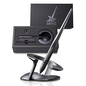 novium hoverpen 20 - futuristic luxury pen made with aerospace alloys unique aesthetic free spinning executive pen cool gadgets valentines day gifts for men amp women space black basic