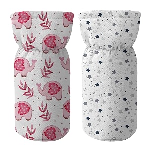 novo baby cotton soft plush baby bottle feeding cover tote modern bag carrier bag bottle cover with strap pack of 2 sunny day