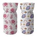 Novo Baby Cotton Soft Plush Baby Bottle Feeding Cover Tote Modern Bag Carrier Bag Bottle Cover with Strap Pack of 2 (Cute)