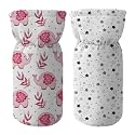 Novo Baby Cotton Soft Plush Baby Bottle Feeding Cover Tote Modern Bag Carrier Bag Bottle Cover with Strap Pack of 2 (Sunny Day)