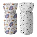 Novo Baby Cotton Soft Plush Baby Bottle Feeding Cover Tote Modern Bag Carrier Bag Bottle Cover with Strap Pack of 2 (Daisy)