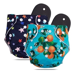 novo baby leakage-proof reusable cloth diaper with 5-layer absorbent pad  washable freesize nappies for 0-3 years  soft eco-friendly cloth diapers for babies  comfortable amp reusable for all-day comfort and protection star  fruit