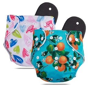 novo baby leakage-proof reusable cloth diaper with 5-layer absorbent pad  washable freesize nappies for 0-3 years  soft eco-friendly cloth diapers for babies  comfortable amp reusable for all-day comfort and protection heart  fruit