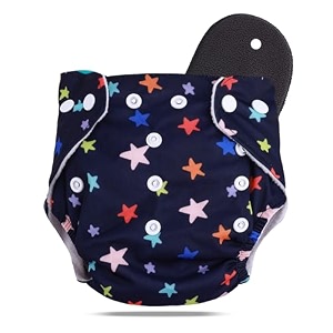 novo baby leakage-proof reusable cloth diaper with 5-layer absorbent pad  washable freesize nappies for 0-3 years  soft eco-friendly cloth diapers for babies  comfortable amp reusable for all-day comfort and protection star