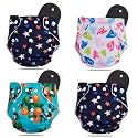 Novo Baby Leakage-Proof Reusable Cloth Diaper with 5-Layer Absorbent Pad | Washable, Freesize Nappies for 0-3 Years | Soft, Eco-Friendly Cloth Diapers for Babies | Comfortable & Reusable for All-Day Comfort and Protection