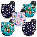 Novo Baby Leakage-Proof Reusable Cloth Diaper with 5-Layer Absorbent Pad | Washable, Freesize Nappies for 0-3 Years | Soft, Eco-Friendly Cloth Diapers for Babies | Comfortable & Reusable for All-Day Comfort and Protection