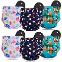 Novo Baby Leakage-Proof Reusable Cloth Diaper with 5-Layer Absorbent Pad | Washable, Freesize Nappies for 0-3 Years | Soft, Eco-Friendly Cloth Diapers for Babies | Comfortable & Reusable for All-Day Comfort and Protection