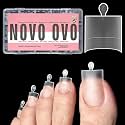 NOVO OVO Fake Toe Nail Tips Sharp Square Half Cover, Soft Gel Toenail Extension, Prefiled Clear Double Matte C Curve for Pedicure Acrylic Press on for Salon, Longtoes Claw Toenails x 15 Sizes 240 Pcs