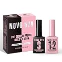 NOVO OVO UV Nail Glue and Builder Gel 2 in 1, No Wipe Top Coat Kit for Predesigned French Tip Nail Tips, HEMA TPO FREE, Super Strong Adhesive for Press on Acrylic Nails, Long Lasting, Easy to Use