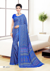 novus knitting printed daily wear crepe saree