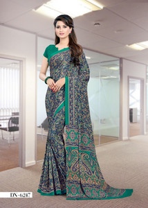 novus knitting printed daily wear crepe saree