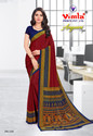 Novus Knitting Printed Daily Wear Crepe Saree