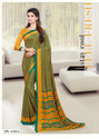 Novus Knitting Printed Daily Wear Crepe Saree