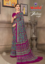 Novus Knitting Printed Daily Wear Crepe Saree (Purple)
