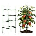 NOVWANG Square Tomato Cages, 10.6 x 48 inches Square Plant Support Stakes