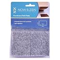 Now &amp; Zen Large Self Adhesive Rectangular Furniture Felt Pads for Hard Surfaces - Non-Scratch Heavy Duty Furniture Leg Guards (45 x 60 MM - Pack of 12, Rectangular Dark Grey)