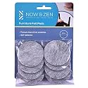 Now &amp; Zen Large Self Adhesive Round Furniture Felt Pads for Hard Surfaces - Non-Scratch Heavy Duty Furniture Leg Guards (45 MM - Pack of 8, Circle Dark Grey)