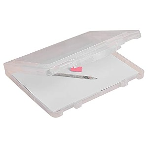 now amp zen pack of 3 plastic portable a4 file folder box for documents - transparent paper organizer holder case storage box for envelops a4 sheet certificates - clear
