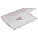 Now & Zen Pack of 3 Plastic Portable A4 File Folder Box for Documents - Transparent Paper Organizer Holder Case Storage Box for Envelops, A4 Sheet, Certificates - Clear