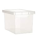Now &amp; Zen Plastic Multipurpose Files &amp; Documents Storage Container Rectangular Box with Lid &amp; Integrated Handles - (45 x 29.5 x 27) CM, Clear