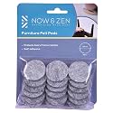 Now &amp; Zen Self Adhesive Round Furniture Felt Pads for Hard Surfaces - Non-Scratch Heavy Duty Furniture Leg Guards (28 MM - Pack of 18, Dark Grey)