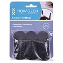 Now &amp; Zen Self Adhesive Round Furniture Felt Pads for Hard Surfaces - Non-Scratch Heavy Duty Furniture Leg Guards (28 MM - Pack of 24, Black)