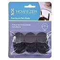 Now & Zen Self Adhesive Round Furniture Felt Pads for Hard Surfaces - Non-Scratch Heavy Duty Furniture Leg Guards (20 MM - Pack of 12, Dark Grey)