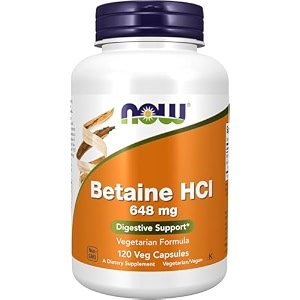 now foods betaine hci 648 mg 120 capsules