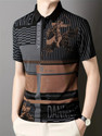 NOW OR NEVER Printed Men Polo Neck Black T-Shirt