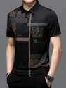 NOW OR NEVER Printed Men Polo Neck Black T-Shirt