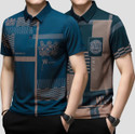 NOW OR NEVER Printed Men Polo Neck Blue T-Shirt