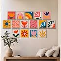 NoWorries Colorful Floral Wall Painting Set of