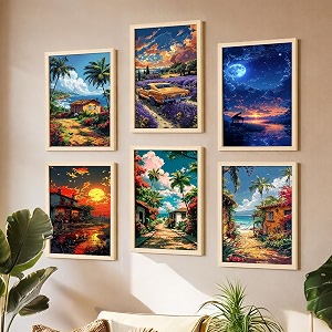 noworries illustration quotes wall frames for wall decoration synthietic wood frame framed painting multicolor set of 6 13x17 inches art attack 35
