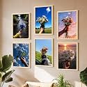 NoWorries Wall Art Frame Set of 6 | Flower Aesthetic Posters with Frames | Nature Landscape Artwork Prints, Modern Gallery Wall Decor for Living Room, Bedroom and Office (Synthietic Wood Frame) (Framed paintings "Multicol