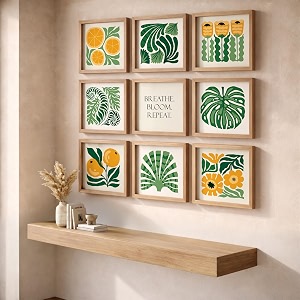 NoWorries Wall Paintings Set of 9 Framed