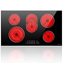 Noxton 36 Inch Electric Cooktop 5 Burner Electric StoveTop,8400W High Power