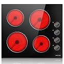 Noxton 24 Inch Electric Cooktop 4 Burners Electric Stove Top, Built-in 24"