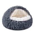 NOYAL Hooded Donut Bed, Calming Cave for Cats &amp; Small Dogs