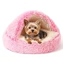 NOYAL Hooded Donut Bed, Calming Cave for Cats &amp; Small Dogs