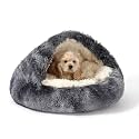 NOYAL Hooded Donut Bed, Calming Cave for Cats &amp; Small Dogs