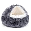 NOYAL Hooded Donut Bed, Calming Cave for Cats &amp; Small Dogs
