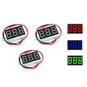 NOYITO 0.36 inches LED Ultra-Small 4.50-30V DC Digital Voltmeter 2-Wire Battery Voltage Tester Red Blue Green Three Colors Display (Pack of 3) (Red)